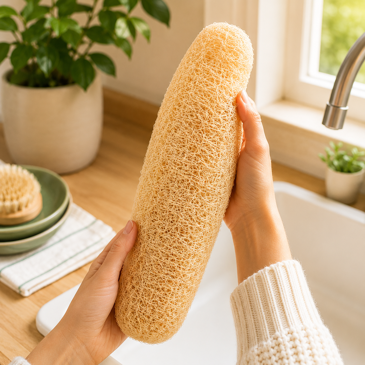 Esponja Compostable de LUFFA. 1 unidad