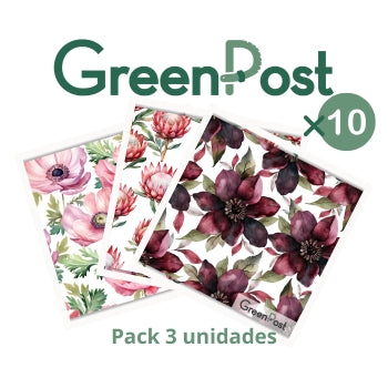 Caja de 10 Packs - 30 Paños Esponja Compostable - Diseño Flores
