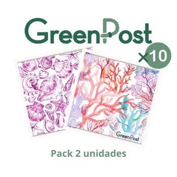 Caja de 10 Packs - 20 Paños Esponja Compostable - Diseño Corales