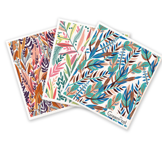 Caja de 10 Packs - 30 Paños Esponja Compostable - Diseño Ramas