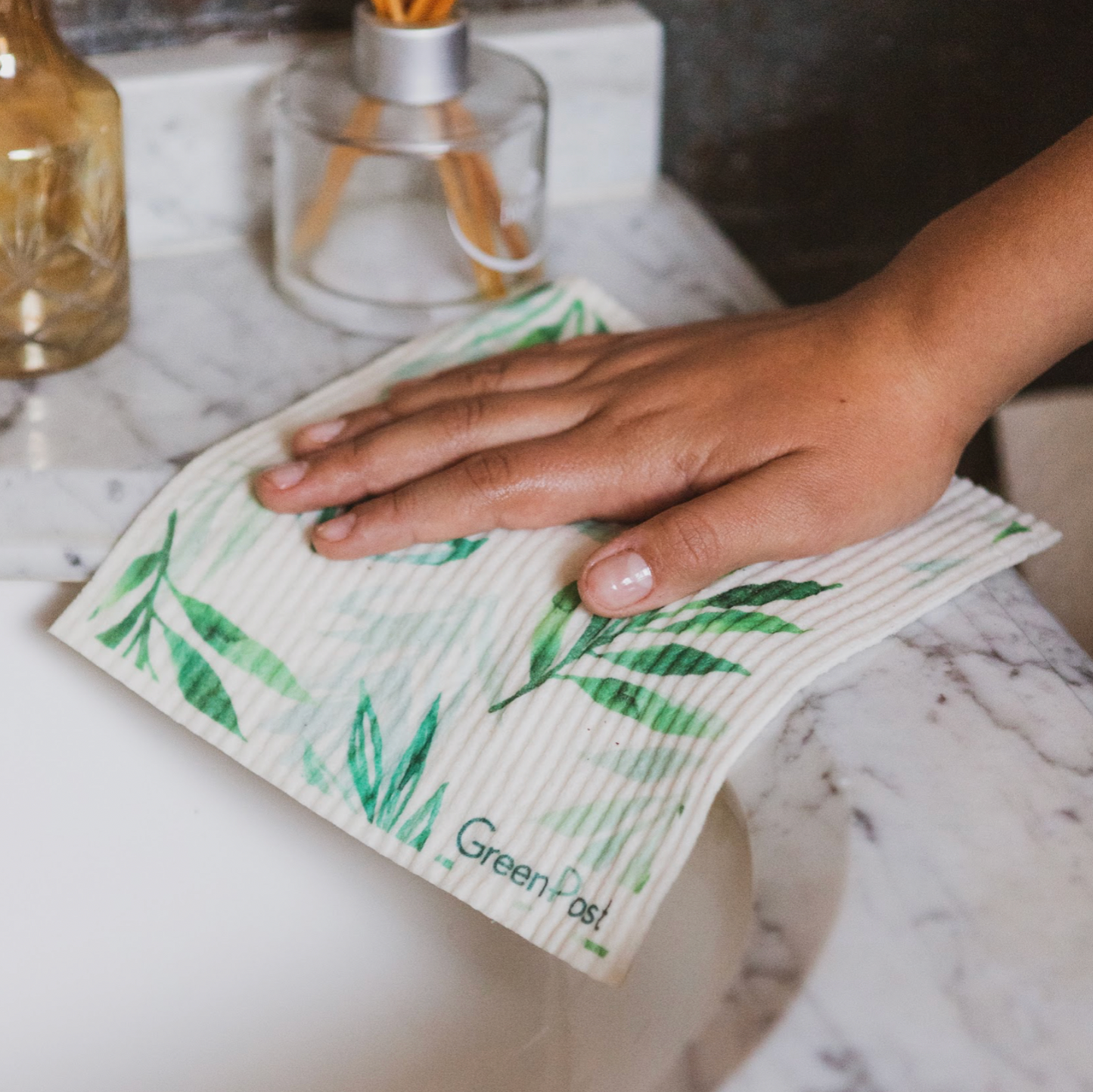 Paño esponja multiuso 100% compostable sin plástico, zero waste. Paño multiuso sustentable y ecológico de GreenPost para una cocina sin plástico