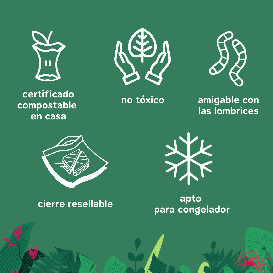 Compostic Bolsas reutilizables con cierre sandwich compostables