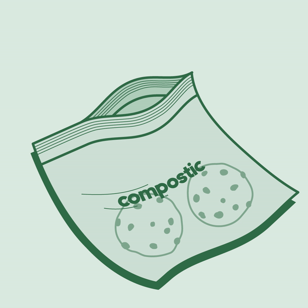 Compostic Caja de 12 unidades de Bolsas reutilizables con cierre sandwich compostables