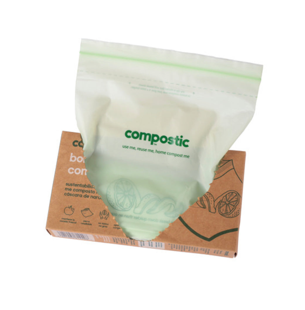 Compostic Bolsas reutilizables con cierre sandwich compostables