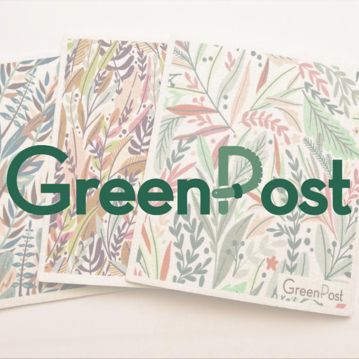 GREENPOST, paños esponja multiuso y esponjas fibra de coco compostables.