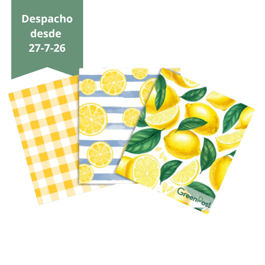 Paño Esponja Compostable (Pack 3) - Diseño Limones