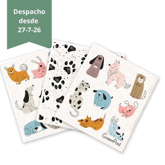 Paño Esponja Compostable (Pack 3) - Diseño Pets