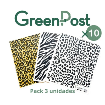Caja de 10 Packs - 30 Paños Esponja Compostable - Diseño Animal Print