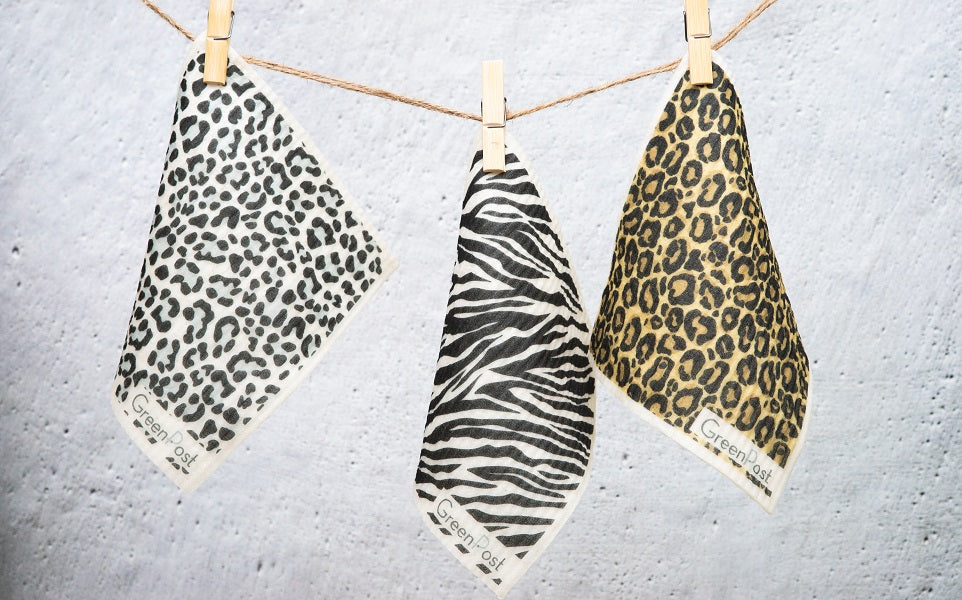 Paño Esponja Compostable (Pack 3) - Diseño Animal Print