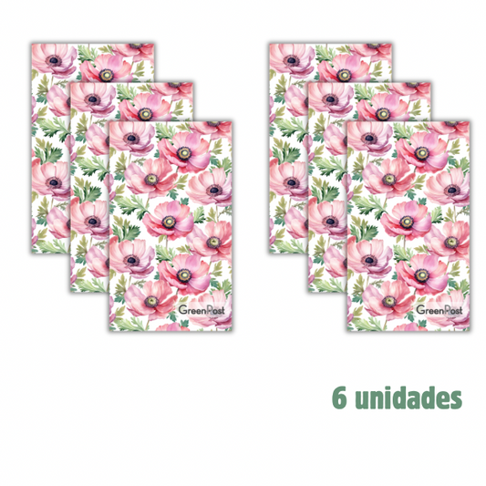 Caja 6 Paños de Cocina- Diseño Flores