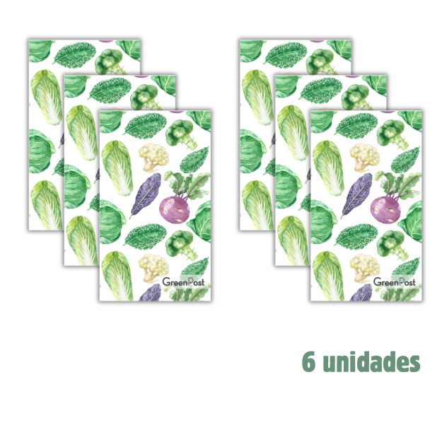 Caja 6 Paños de Cocina- Diseño Verduras