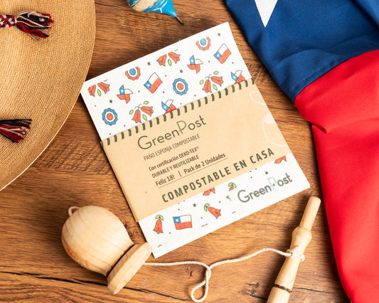 Paño Esponja Compostable (Pack 2) - Diseño Fiestas Patrias