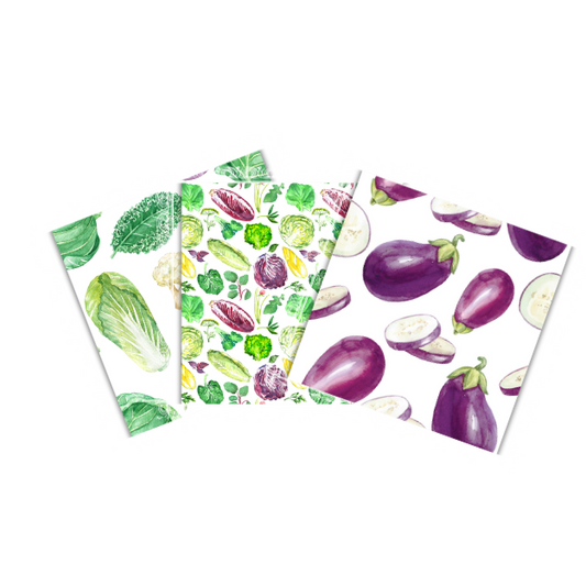 Paño Esponja Compostable (Pack 3) - Diseño Verduras
