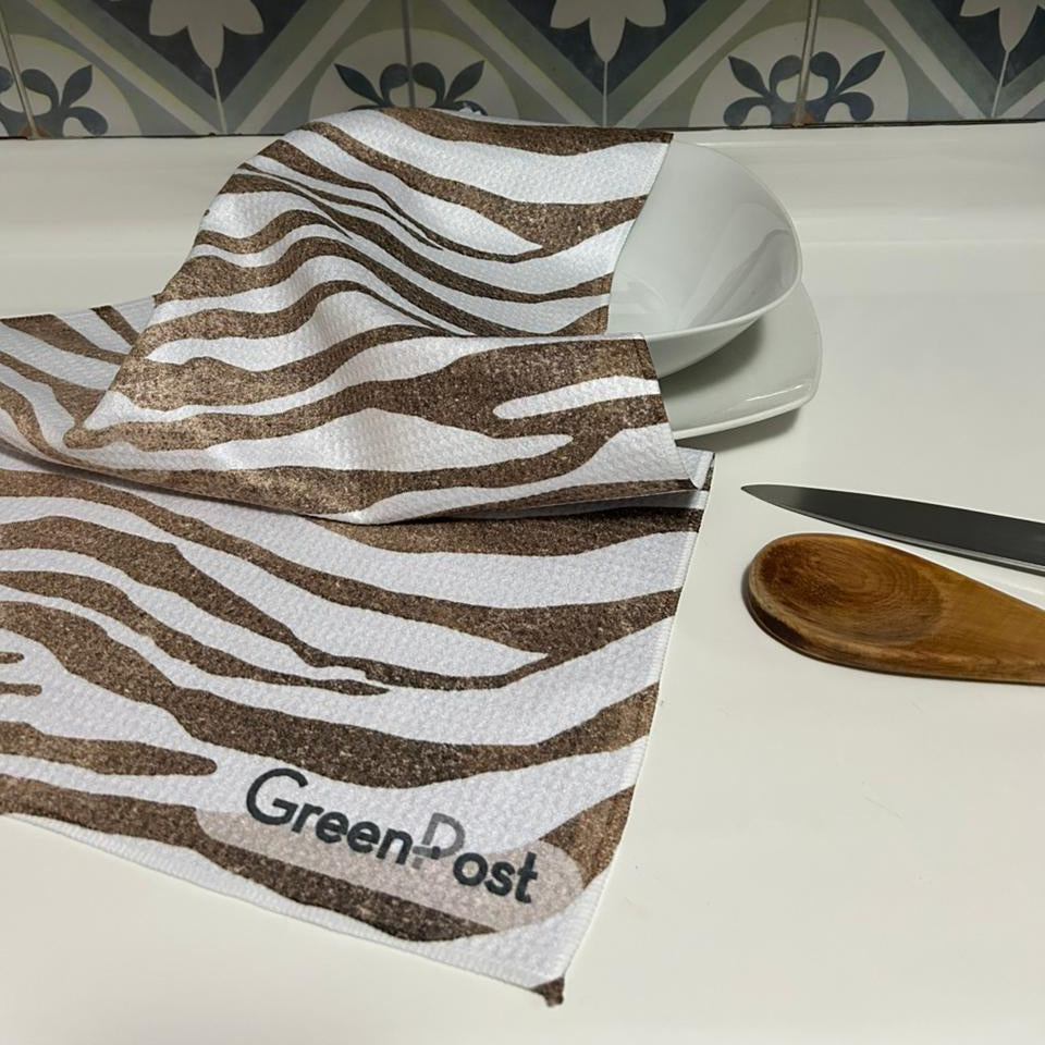 Paño de Cocina - Diseño Animal Print Café