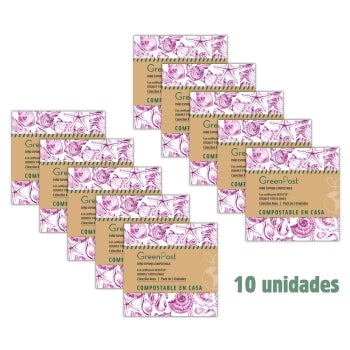Caja de 10 Packs - 20 Paños Esponja Compostable - Diseño Corales