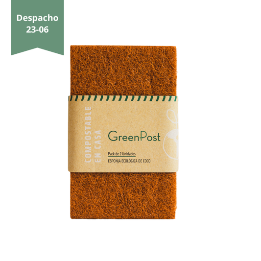 Esponja Compostable de FIBRA DE COCO. Pack 2 unidades